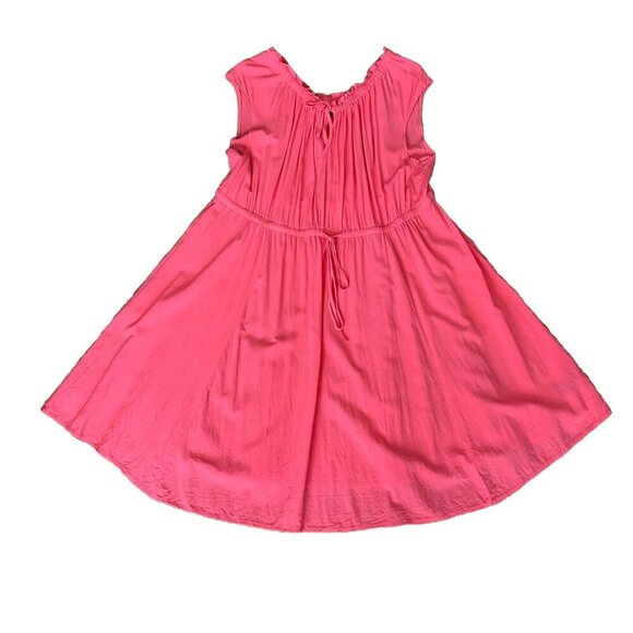 torrid Dresses & Skirts - Torrid Midi Challis Tie-Front Skater Dress Size 3 3XL Pink Coral Short Sleeve